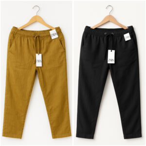 Cotton Trouser - Brown x Black